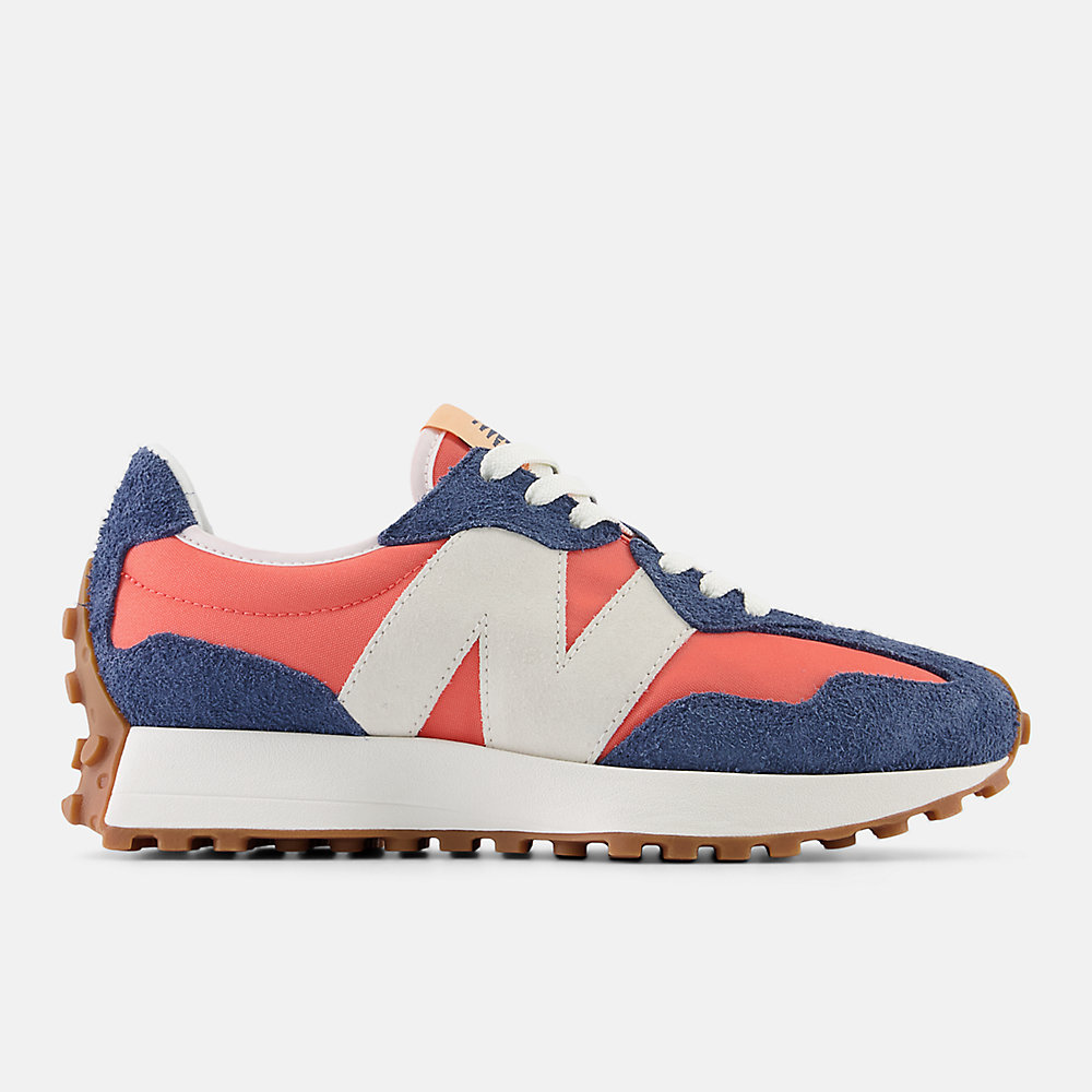 New Balance 327 Shoes Vintage Indigo with Gulf Red